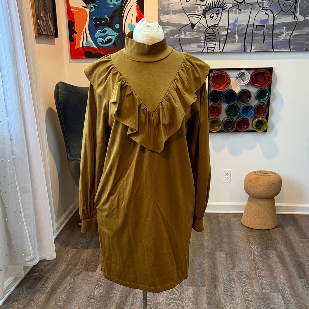 Who What Wear Mustard Long Sleeve Dress